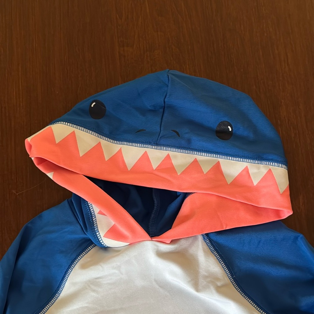 Cat & Jack Pink and Blue Swim Suit set with shark Design - Picture 3 of 8